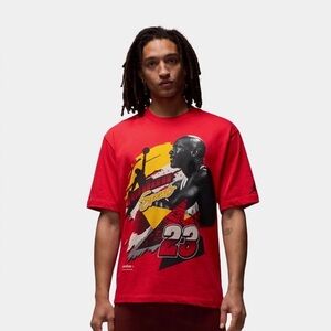 NWT Jordan Red and Yellow Jump Man Graphic Men's T-Shirt